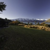Hidden Lodge Garden and view of Remarkables